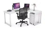 Quadro Loop Legs L-Shaped Corner Office Desk [1600L x 1700W]
