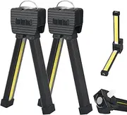 Gym Lamp for Posing, Magnetic Work Light with 180 Degree Folding, Portable Magnet LED Gym Lamp with Hanging Hook, 7th Gear Dimming,Handheld USB Rechargeable Worklight (2PCS)