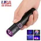 Zoom 365nm UV Light Blacklight Rechargeable Tactical LED Flashlight USB Lamp