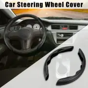 Pair 38cm 15" Steering Wheel Cover with Two Section Carbon Fiber Pattern Black