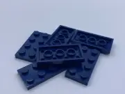 LEGO Parts Lot x (6) Ct ~ Dark Blue 2 X 4 PLATE ~ No# 3020 ~