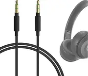 Geekria Audio Cable Compatible with Beats Studio Pro, Solo 4, Solo3, Solo2, Solo, Mixr, Headphones Cable, 1/8" (3.5mm) to 3.5mm Braided Nylon Replacement Stereo Cord (4 ft/1.2 m)