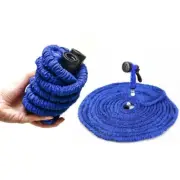 Expandable Flexible Garden Water Hose w Spray Nozzle 25-100FT(Blue)