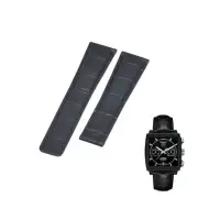 22mm Black Leather Watch Strap For Tag Heuer Monaco CAW211M FC6324