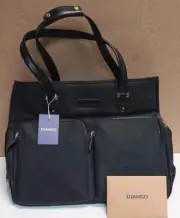 Django Dog Carrier Bag Waxed Canvas Black Bag