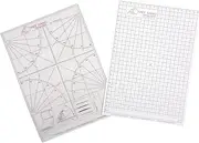 2 x A4 'Freehand Designer' Sheets. 1 x Grid Sheet & 1 x Protractor Sheet. Draw Perfect Straight Lines Templates. 'Please Note, These are Metric Size A4 Versions with Centimetre Markings'