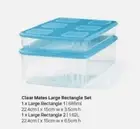 Brand New Tupperware Clear Mates Large Rectangle Set Of 2