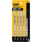 美國製造 DEWALT 5件套Ｔ型柄 綜合 曲線鋸條套裝雙金屬線鋸機鋸片金屬鋸片 鋁鋸片不銹鋼鋸片 木鋸片