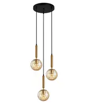 Toronto Amber Glass Spherical Cluster Pendant