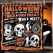 Halloween Shower Curtain Orange Halloween Shower 72"W x 72"L (Pack of 1) Black
