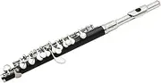 Piccolo Ottavino Half-Size Flute Cupronickel Silver Plated C Key Tone with Polish Cloth Cleaning Stick Padded Box Case Scre River Silver Silver