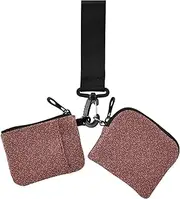 [GuoChe] Women's Card Cases Change Holder Merry Christmas Holiday Ethnic Small Detachable Change Purse Wallet with Keychain for Women Men 2 Pcs, Merry Christmas Holiday23, 4.13" x 3.51" & 4.13" x 4.13", Retro