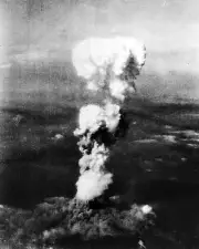 New 11x14 World War II Photo: Atomic Cloud over Hiroshima Japan after Bombing