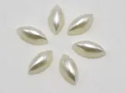 500 Ivory Acrylic Horse Eye Half Pearl Bead 5X10mm Flat Back Scrapbook Craft