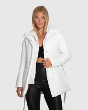 [Belle & Bloom] Moonrise Belted Puffer Jacket - Off White