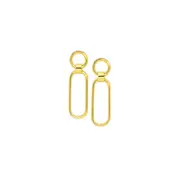 9ct Gold Open Circle With Oval Drop Stud Earrings