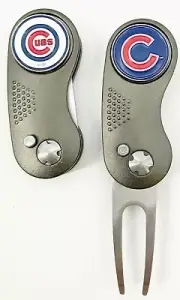 GOLF SWITCHBLADE Chicago Cubs DIVOT REPAIR TOOL + Ballmarker Gray