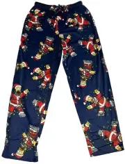 The Simpsons Men's Large Homer In Christmas Holiday Lights Blue Pajama Pants NEW