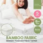 Bamboo Fabric Memory Foam Mattress Topper Protector Fabric Cover 8cm S/KS/D/Q/K