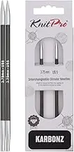 KnitPro 3.75 mm Karbonz Interchangeable Normal Circular Needles, Black and Silver