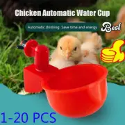 1~20pcs Automatic Cups Water FeederODrinker Chicken Waterer Poultry Chook BirdBH