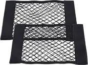 Boot Net with Velcro Fastening, Elastic Boot Net, Universal for Car/SUV, Durable Luggage Net for Storage and Organisation, Set of 2 (40 x 25 cm)