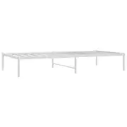 vidaXL Metal Bed Frame Platform Bed Base Mattress Base White 92x187 cm Single