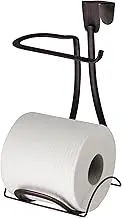 InterDesign Axis Toilet Paper Holder for Bathroom Storage, Over The Tank - Bronze
