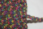 5 yards chocolate brown confetti rainbow gimp sewing upholstery trim 3/8" wide