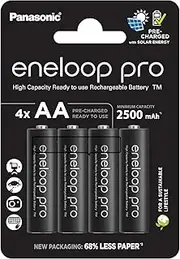 Panasonic ENELOOP PRO Rechargeable Ni-Mh Batteries 4X AA 1.2V 2500mAh