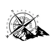 Black Decal Sticker Mountain Compass Car Vinyl Graphics fit for 4X4 Off Road (for: Nissan)