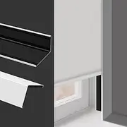 KELIXU 100% Blackout PVC Light Blockers for Roller Blinds Window Shades, Light Blocking Strips Block Light Along Two Sides of Windows, Easy to Install, 43 CM L x 3.5 CM W x 0.2 CM H-8 PCS - White