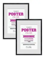 [Profile Australia] Australian Made Timber Poster Frame 2 Pack in Black