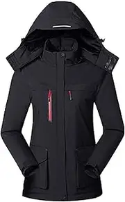 [CRMY] Women's Mountain Waterproof Ski USB Charging Heated Jacket Hooded Winter Snow Coat Insulated Parka Fleece Jacket