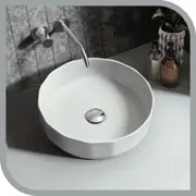Simplus Bathroom Ceramic Basin Vanity Bowl Sink Counter High Gloss White 400x400x130mm