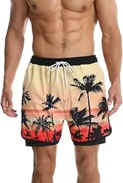 [Rane Sports] Mens 2 in 1 Running Shorts Quick Dry Athletic Shorts with Liner, Workout Gym Shorts with Pockets