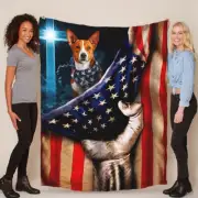 Cute Basenji Dog Patriotic Flag USA Blanket Christmas Gift For Pet Dogs Lover