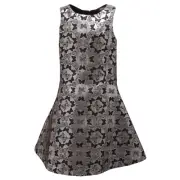 7519S abito bimba ARMANI JUNIORS fantasia nero/argento dress kid