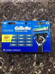 Gillette Proglide Razor Blade refills New Packs of 12 Cartridges Factory Sealed