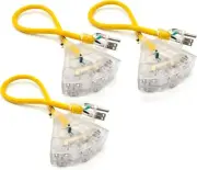 Durable 2 ft Lighted Multi-Outlet Extension Cord - 12 Gauge, 3 Pack Power Supply