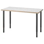 LAGKAPTEN / OLOV desk, white anthracite/black, 120x60 cm