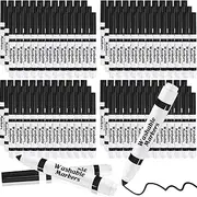 Janlaugh 144 Pcs Black Markers Bulk Washable Markers Set Broad Line Markers Broad Tip Classic Washable Markers for Kids, Teachers, Students, Party Favors, School Supplies, Donations