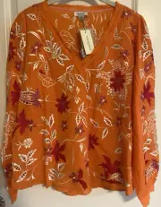 NWT Sundance Catalog “Azami Top” in Tangerine Size PM $158