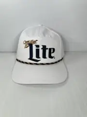Miller Lite Beer White Blue Snapback Adjustable Baseball Cap Hat BRAND NEW