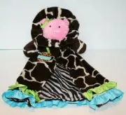 Mud Pie Lion Wild Cat Security Blanket 16" Giraffe Plush Zebra Satin Toy NEW