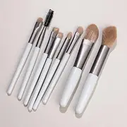 Makeup Brush Set 8 Pcs Premium Synthetic Foundation Powder Concealers Eye shadows Blush Makeup Brushes，Light Blue