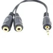 3 Units Audio 3.5 mm Y Splitter Headphone Mic 6" Male to 2 Female