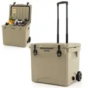 Costway 40L Portable Ice Chest Hard Cooler Box Insulated w/Bottle Opener&Cup Holder for Drink BBQ Picnic Fishing
