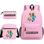 Minecraft School Bag Backpack Pencil Case Shoulder Bag Three-piece Set _29