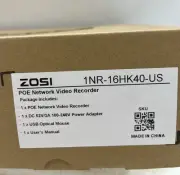 ZOSI 16CH PoE NVR 4TB Hard Drive 8MP Video NVR Recorder for Cameras System